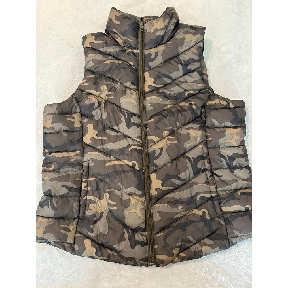 So Camouflage Pink Lining Chevron Puffer Vest Outerwear Sz 1X  XL 14/16W